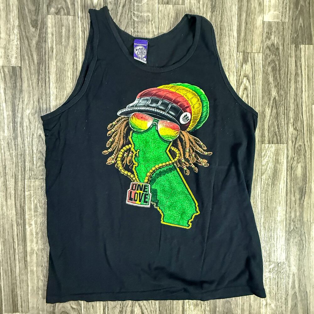 One Love Rasta California Tank Top ArtLifeGrind “Focus Over Doubt” Graphic Tee